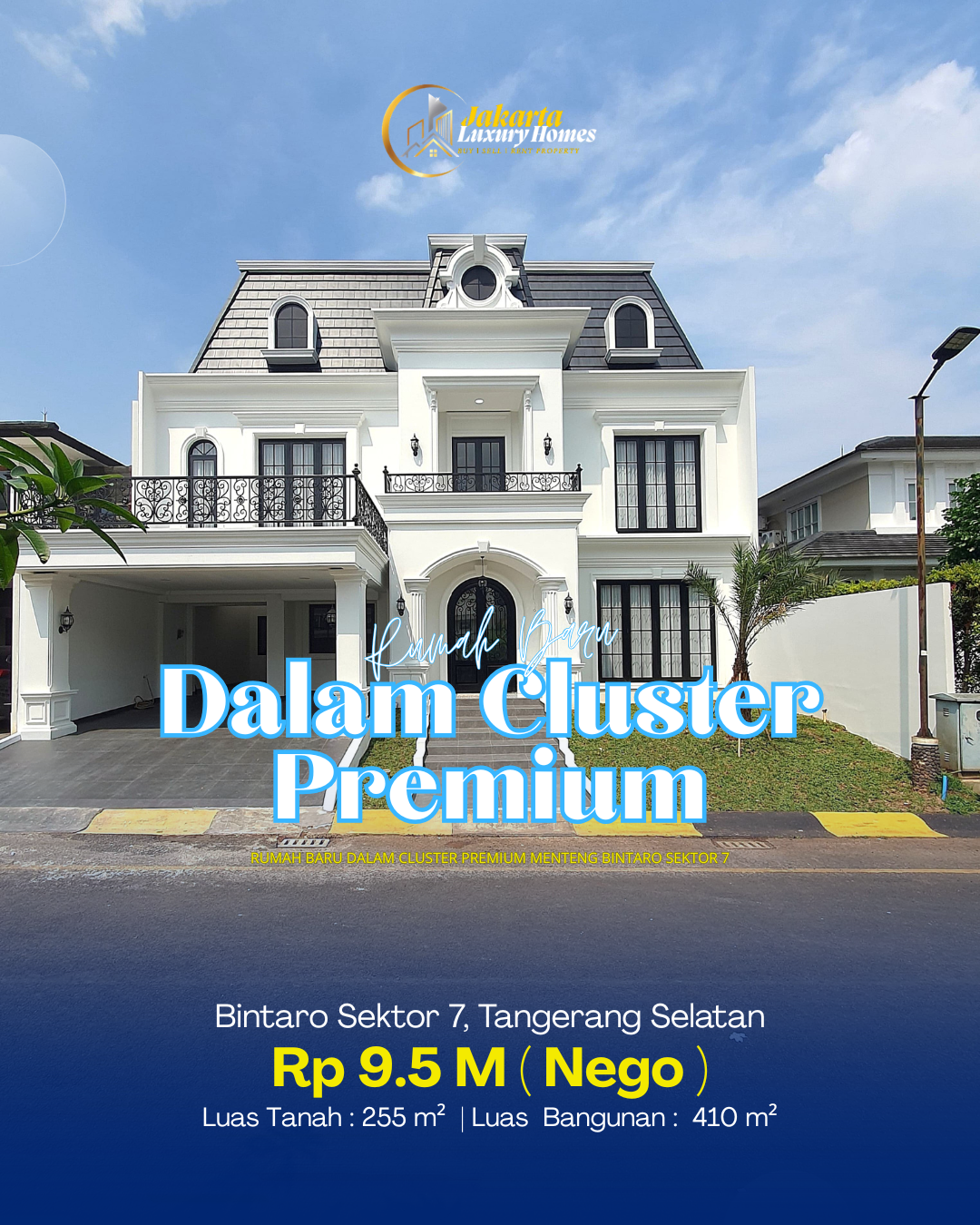 RUMAH BARU DALAM CLUSTER PREMIUM MENTENG BINTARO SEKTOR 7 SEMI FURNISHED